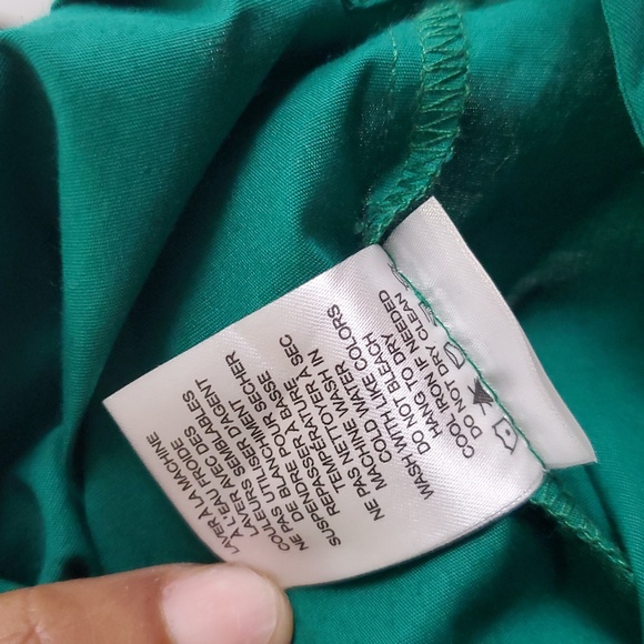 Heyton Emerald Green Embroided Lace Trim Of Shoulder MIDI Dress Sz L Cottagecore - Picture 14 of 14